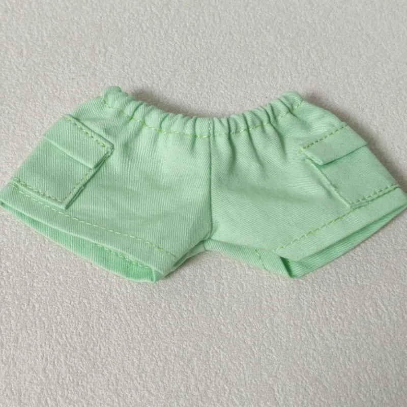 лабубу 17cm Labubu V1 V2 V3 Plush Labubu Clothes - Casual T-Shirt & Shorts Set Trendy  Outfit Kids' Toy Party Gift