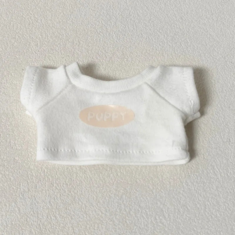 17cm Labubu V1 V2 V3 Plush Doll Labubu Clothes - Labubu Doll Outfit Casual T-Shirt & Shorts Set Trendy лабубу