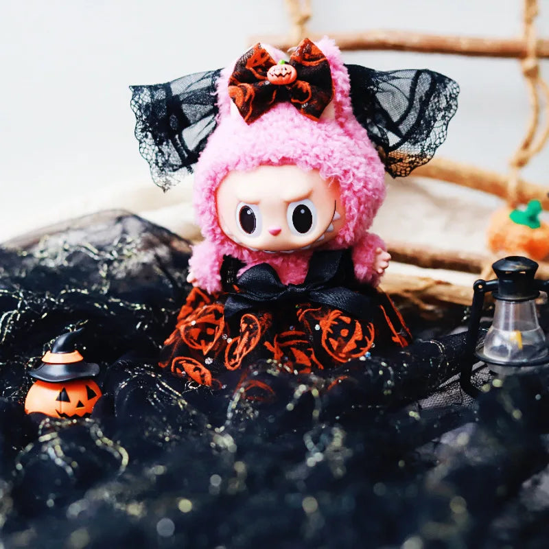 Halloween Pumpkin Clothes Set and Accessories for Pop Mart Labubu Dolls (clothes only)