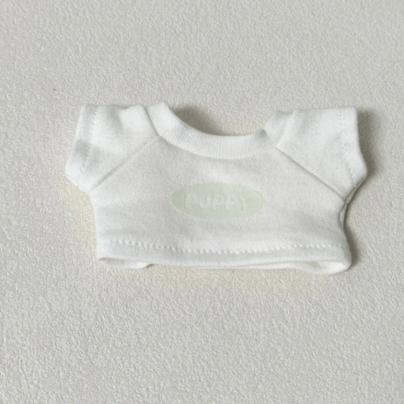 17cm Labubu V1 V2 V3 Plush Doll Labubu Clothes - Labubu Doll Outfit Casual T-Shirt & Shorts Set Trendy лабубу