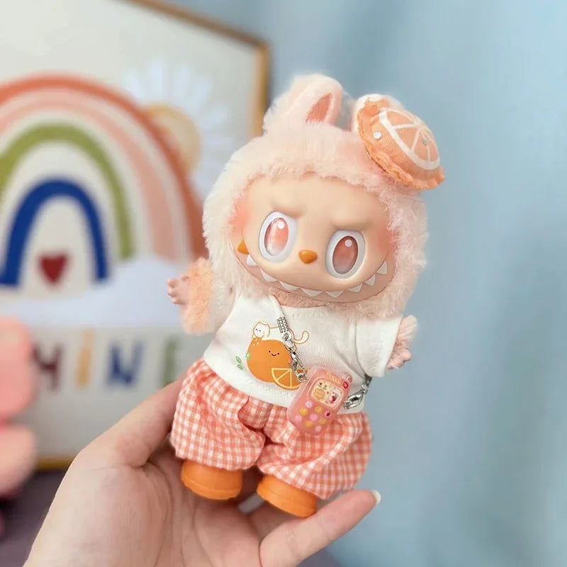 For 15/17cm 3.0 Labubu v1/v2/v3 Clothes Summer Vacation Lemon Rabbit Cute Meow For Ropa Labubu Cloth Outfit Accessories