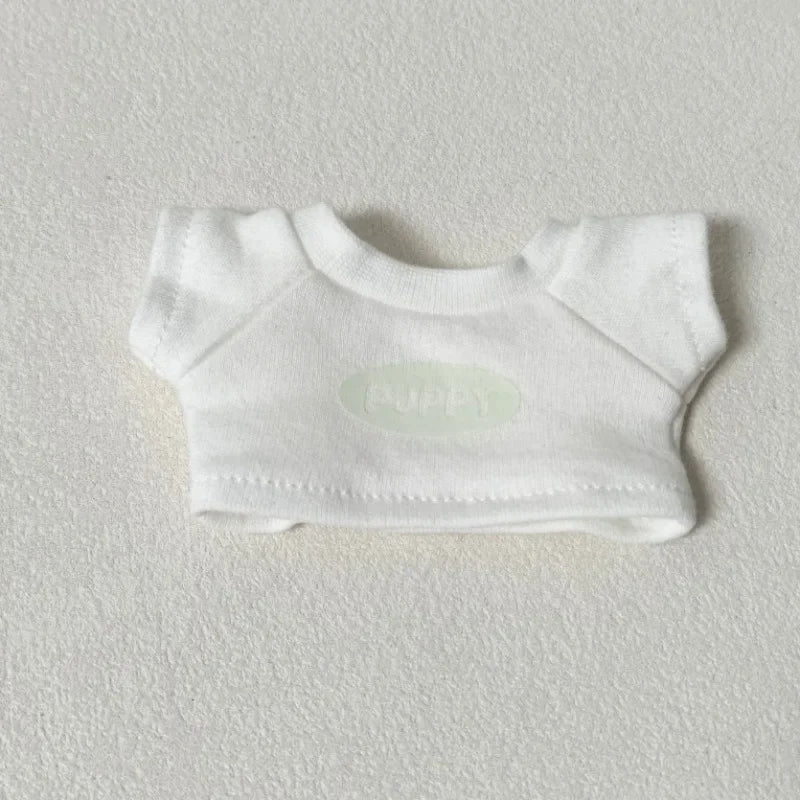 лабубу 17cm Labubu V1 V2 V3 Plush Labubu Clothes - Casual T-Shirt & Shorts Set Trendy  Outfit Kids' Toy Party Gift