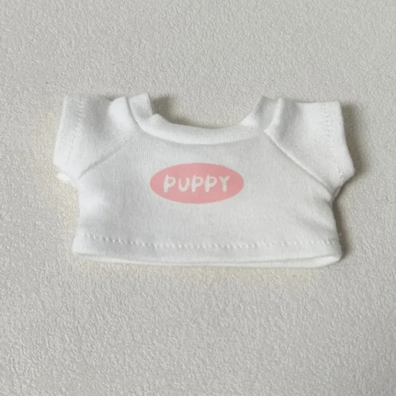 лабубу 17cm Labubu V1 V2 V3 Plush Labubu Clothes - Casual T-Shirt & Shorts Set Trendy  Outfit Kids' Toy Party Gift